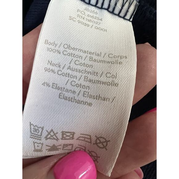 BODEN Blue Gold Polka Dot Cotton Sweatshirt Dress Sz 4R Comfort Preppy Party - Picture 5 of 8